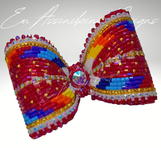 Red Beaded 3D Bow