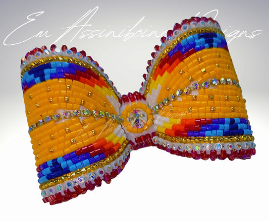 Yellow-Orange Colour Beaded 3D Bow