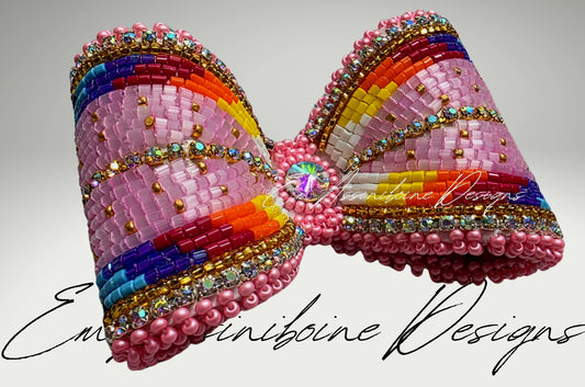 Pink Beaded 3D Bow