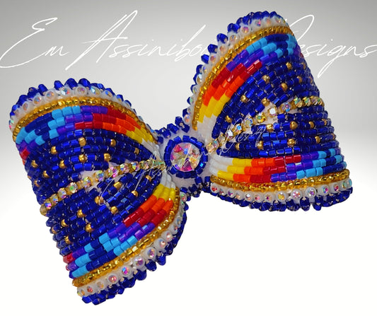 Deep Royal Blue Beaded 3D Bow
